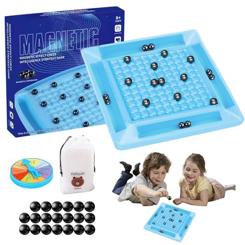 Magnetic Chess Game,Ajedrez Magnetico,Juego Imanes,Juego Piedras Magneticas,Juego de Imanes,Ajedrez para Niños,Juegos de Mesa Adulto,Juego de Mesa,Juguete Educativo para Niños, Regalos Escolares