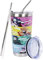 maxer Tanjiro Nezuko - Borraccia in acciaio inox da 600 ml, con cannuccia e coperchio, a doppia parete, sottovuoto, sportiva, isolante, da viaggio
