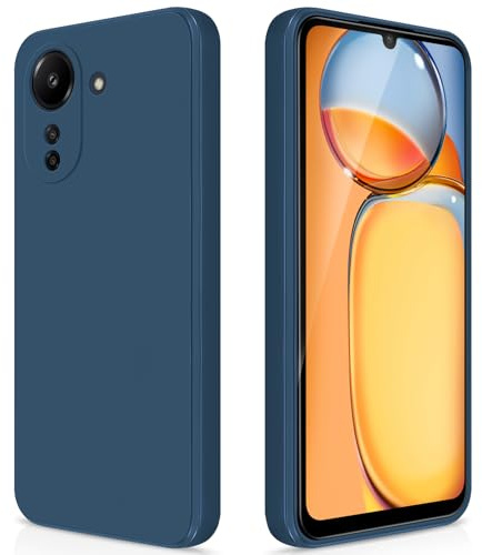 GiiYoon Hülle Kompatibel mit Xiaomi Redmi 13C, Hochwertiges Liquid Silicone Case, Rundumschutz Handyhülle, Kratzfestes Weiches Mikrofaserfutter- Blau