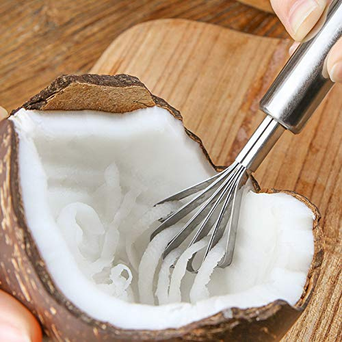 Kokosnuss-Schaber, 2 Stück Kokos Reibe Edelstahl Schaber Fish Scaler Entferner Kokosnuss Schredder Papaya Shredder Für Die Küche zu Hause