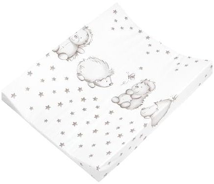 Julius Zöllner® 2-Keil Wickelauflage 60x71 cm - weiche Wickelunterlage - Baby Wickeltischauflage - Folie, wasserdicht & abwischbar - Made in Germany - OEKO-TEX Standard 100 - Igelfamilie