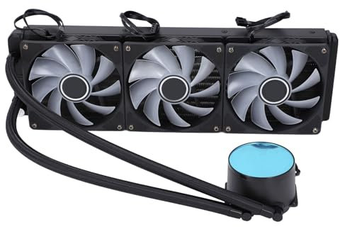 360-mm-CPU-Flüssigkeitskühler, CPU-Wasserkühler mit 3 PWM-Lüftern und RGB-Leuchten, CPU-Kühler mit für LGA 1700,1200,2066,2011-3,2011,1156,1155,1151,1150, für AM5, AM4,