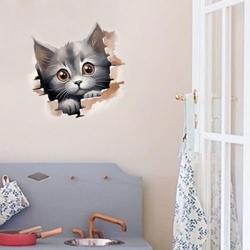 Animal Wall Stickers for Children - Cute Toilet Wall Stickers Bathroom Waterproof Cat Animal Wall Decal Home Decor 1025