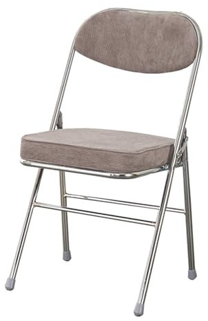 YUNHEST Klappstuhl aus Cord, klappbarer Esszimmerstuhl, bequemer Sitz for den Innen- und Außenbereich, Terrasse, Veranda, Hochzeit, 1 Stück.(Light Brown)