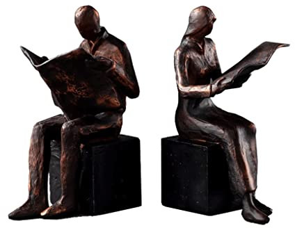 LEISDD Serre-Livres Serre-Livres en résine Serre-Livres rétro Hommes et Femmes Serre-Livres décoratifs Serre-Livres d'art Bouchons de Livres décor de Fin de Livre pour Serre-Livres Robustes