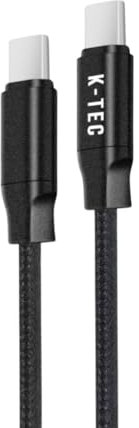 Câble USB-C vers USB-C en Nylon Tressé Noir 60w - Charge Rapide & Ultra Résistant (1m) prise type-c compatible avec Samsung, iphone15-16, iPad, MacBook, Huawei, Android, Samsung Galaxy, etc.
