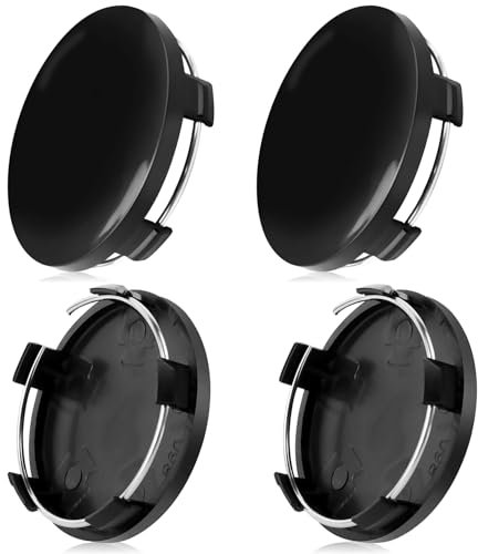 Nabendeckel Radnabenkappen Außendurchmesser 60mm Schwarz Nabenkappen Universal Radnabenabdeckung ABS Felgendeckel Für Radnaben Auto Zubehör Radnaben 4Stk