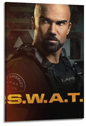 SUEJGUSJLU Poster der TV-Serie, Anti-Terrorismus, SWAT Team-Poster, dekoratives Gemälde, Leinwand, Wandposter und Kunstdruck, moderne Familienschlafzimmer-Dekoration, Poster, 60 x 90 cm
