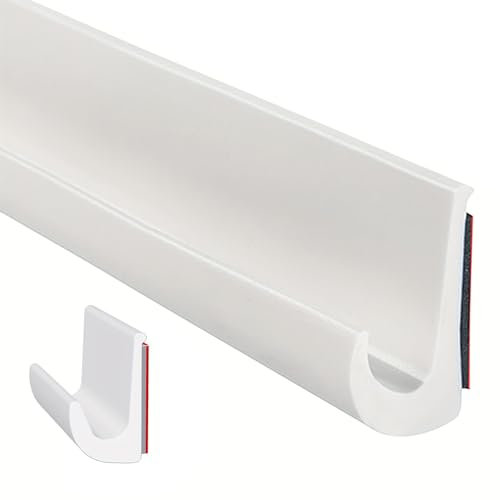 RV Water Guide Seal Strip- RV Rain Gutter, Self Adhesive RV Side Water Guide, TPE Water Guide Strip, RV Exterior Water Guide, TPE Rain Gutters, Roof Rain Diversion, RV Sealing Tape for Water(5m White)