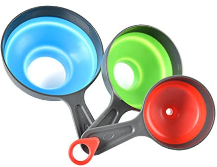 Cabilock Embudos Para Alimentos Embudo De Cocina De Goma Set De 3 Plegable y Fácil De Almacenar