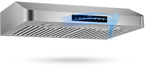TAZPI 1200 CFM 30 Inch Under Cabinet Range Hood, Ultra-Quiet, Fast Venting