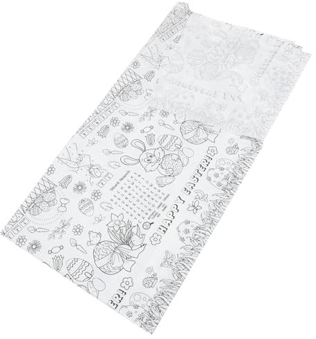 JUMPLAWN Easter Paper Table Cloth Ausmalbar Dekorative Tischdecke Für Osterfeiern Für Zuhause Und Partys