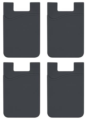 Generisch Phone Card Holder, Sticky Pocket, 4X Adhesive Silicone Sticker Gadget Wallet Portable Smartphone Case Grip Accessories for Women and Men, 2.2x3.39 Inches