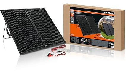 OSRAM BATTERYcharge SOLAR 100W, tragbares Solarmodul für netzunabhängige Stromversorgung, Solar-Batterieladegerät, faltbares Solarmodul mit integriertem Ständer, mit Überladeschutz