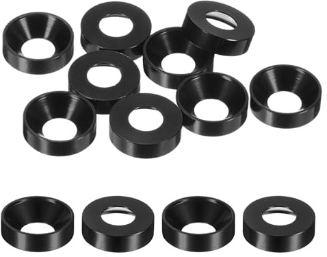 M METERXITY 10-Pack M8 Countersunk Finish Washers, Hole Dia 0.31/8mm Alloy Aluminum Finish Cup Washer Screw Head Gasket for Industrial/Screw RC/Car/Motorcycle/Mechanical Parts [Black]