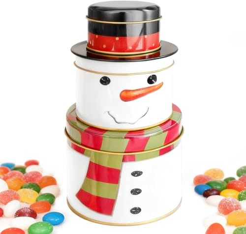 UIKTSSL Scatole impilabili di Babbo Natale, confezione regalo, impilabili, scatole regalo per feste, possono essere posizionate biscotti, caramelle o come (1, Umano della neve)