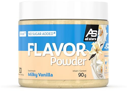 ALL STARS Flavor Powder Milky Vanilla, 90 g Aroma Pulver für Speisen | Geschmackspulver kalorienarm, 30 Portionen, Zuckerersatz zum Backen & Kochen, leckere Ergänzung zur Sporternährung
