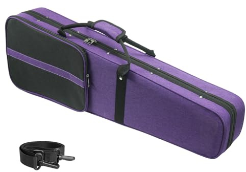 DIGERVY 4/4 Full Size Violin Case, Triangular Lightweight Portable Travel Carrying Bag with Shoulder Straps, Plush Lining, Reinforced Frame, Nylon Waterproof, Ideal for Students & Players, Purple