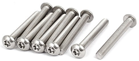 sourcing map M5x40mm Vis Inviolable Tête Bombée Torx Bouton 304 Acier Inoxydable Sécurité 10pcs