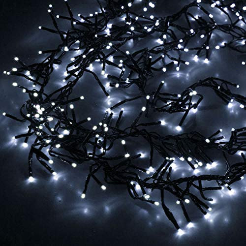 LUCI DI NATALE 1000 LED BIANCO FREDDO 8 GIOCHI DI LUCE ESTERNO ALBERO INTERNO