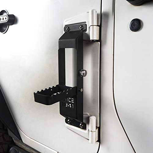 Hooke Road Metal Door Pedal, Folding Door Hinge Step w/Since 1941 Sign 2007-2018 Jeep Wrangler JK & JKU