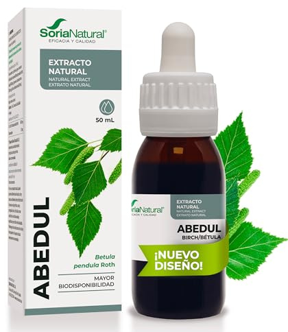 Extracto de abedul en gotas, Soria Natural | Betula pendula - Hoja con ciclodextrinas - Drenaje diario - Eliminación de líquidos - Origen vegetal
