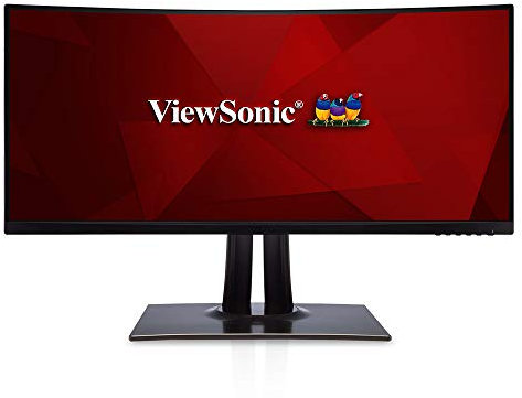 ViewSonic VP3481 34-inch WQHD Curved Professional Monitor with 100% sRGB, Delta E<2, Hardware Calibration, HDR10 support, USB Type-C, HDMI, DisplayPort for Graphic Design, Photography & Video Editing