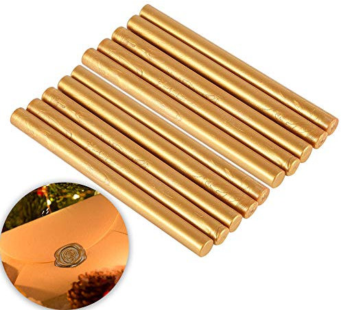 Schneespitze 10 Stücke Siegel Stempel Wachs Sticks,Klebe Pistole Siegellack Wachs Sticks,Siegelwachs für Hochzeit Einladungen Wachs Siegelstempel,Geschenk Verpackung