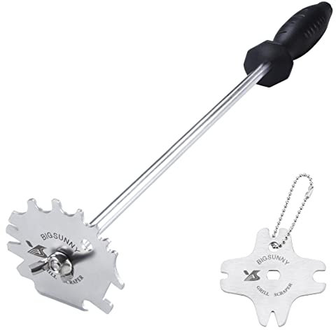 MSY BIGSUNNY Good Grip Stainless Steel Grill Scraper for BBQ Grate and Griddle (16 Scraper)