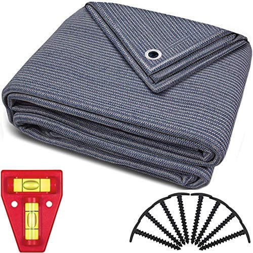 smartpeas Alfombra De Toldo - Suelo De Polietileno (Hdpe) con Ojales De Acero Inoxidable - Robusta Y Lavable - con Bolsa Y 8 T-Clavijas +1X Nivel De Burbuja Cruzada