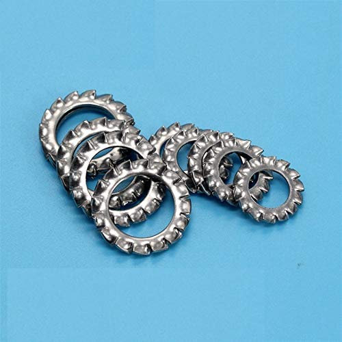 F-Mingnian Spring DIN6798A M3 M4 M5 M6 M8 M10 ~ M30 Externe Unterlegscheiben, geriffelt, Unterlegscheibe 304 Edelstahl (Größe: M3 100 Stück)