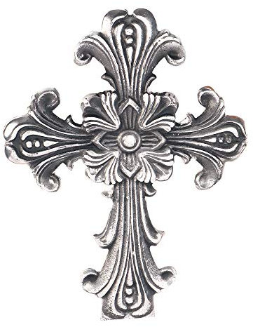 Ardour 25,4 cm antikes silbernes und schwarzes Wandkreuz für Heimdekoration. Metall-Kreuze zum Aufhängen, Wanddeko. Kreuz für die Wand von Kreuzen, religiöse Heimdekoration