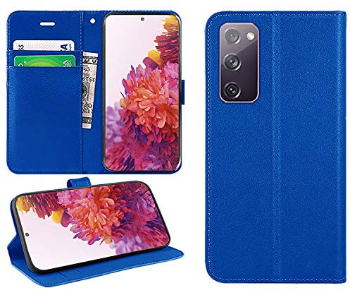 DN-Technology Galaxy S20 FE Case For Samsung S20 FE Case, Phone Case, PU Leather Flip Case, Wallet Style, Book Pouch, Magnetic Closure, Card Cash Holder, Cover For Samsung Galaxy S20 FE (BLUE)