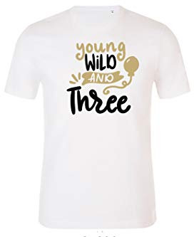 Bügelbild Geburtstag Young Wild and Three