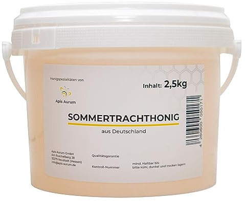 Deutscher Sommertrachthonig - 2,5kg im Honigeimer - Honig aus Hessen