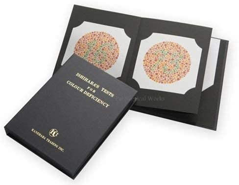 Ishihara Test Chart Books for Color Deficiency 38 Plates with User Manual and One Eye OCCLUDER