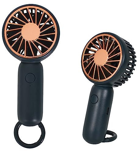 Mini Ventilador de Mano USB Recargable, Ventilador Pequeño Portátil Silencioso Ventilador de Bolsillo de 3 Velocidades Hand Fan con Mosquetón para el Oficina, Hogar, Viajes, Exterior (verde oscuro)