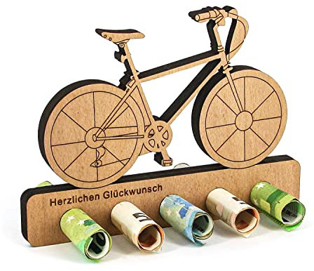 Giftota - Originelle Mountainbike Geburtstag Geldgeschenk Holz - Geldgeschenk für Radfahrer - Fahrrad Geschenk - Geschenke aus Holz - Geschenke für Frauen und Männer