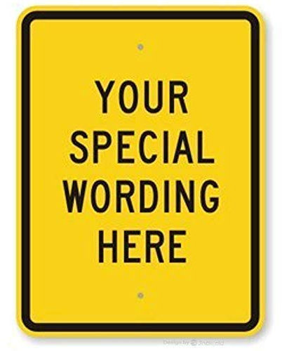 Nuovo cartello stradale personalizzabile verticale giallo e nero, in alluminio resistente, cartello stradale 20,3 x 30,5 cm