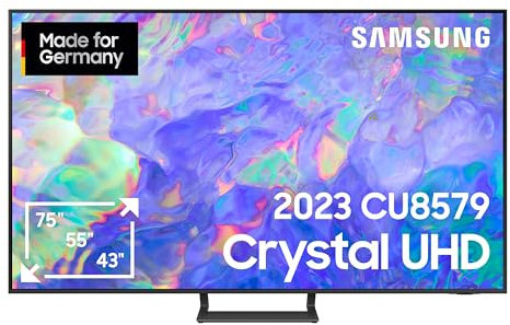 Samsung Crystal CU8579 Fernseher 75 Zoll, Dynamic Crystal Color, AirSlim Design, Crystal Prozessor 4K, Smart TV, GU75CU8579UXZG, Deutsches Modell [2023]