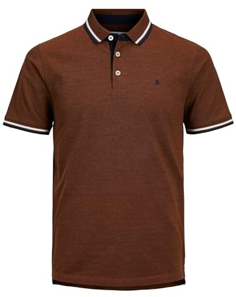 Jack & Jones Plus Jjepaulos Ss Noos Pls Polo Shirt, Mocha Bisque, Xxxxxxl
