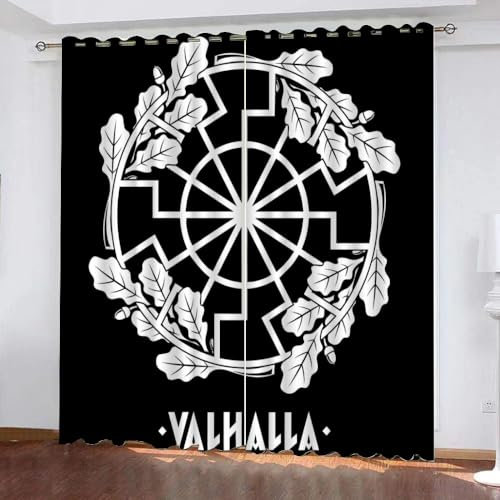 WIKINGER Gardinen ösenschal 2er Set B 220 X H 215 cm Vorhang Blickdicht Kälteschutz Schallschutz Verdunkelung Wärmeisolierende Vorhänge für Wohnzimmer Schlafzimmer