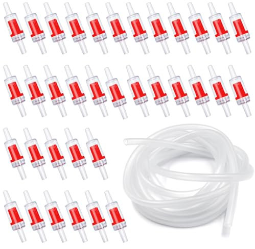 DanziX Lot de 35 clapets Anti-Retour unidirectionnels pour Pompe à air d'aquarium pour Tubes d'avion de 1,9 cm (Rouge)