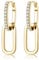 Dochais 18 Karat Vergoldete Huggie Creolen mit Anhänger - Dreieck Ovale Ohrringe für Damen (Gold 14K)