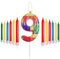 mciskin Bausteine Geburtstag Zahl 9 Kerzen, Rot, Gelb, Grün, Blau Kerzen für Kuchen, Pixel Party Kerzen, Baustein-Themed Geburtstag Kuchen Kerzen für Jungen Mädchen 9. Geburtstag Dekorationen Supplies