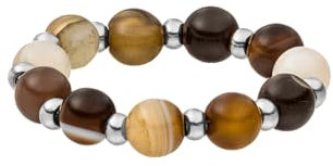 Purelei® Natural Mokupuni Ring – Eleganter Perlenring aus Naturstein & Edelstahl, 18K Vergoldet, in verschiedenen Größen (Silver, S-M)