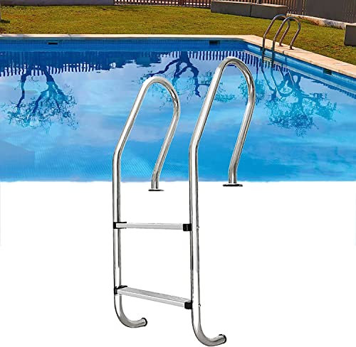 Swimming Pool handrails Pool Ladder, 20X9X54in Inground 2-Step Non-Slip Ladder, 304 Stainless Steel Ladder for Various Swimming Pools