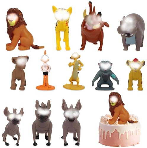 Bogoro Vous recevez 12 décorations à thème Le Roi Lion avec 12 modèles différents. Chaque pièce mesure environ 4 cm à 6 cm pour décorer vos pâtisseries.