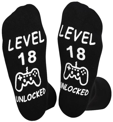 Boys 18th Birthday Socks – Teenager Gift Funny Novelty Sock for 18 Year Old Boys Cotton Socks Cool Birthday Present for Age 18 Son, Grandson