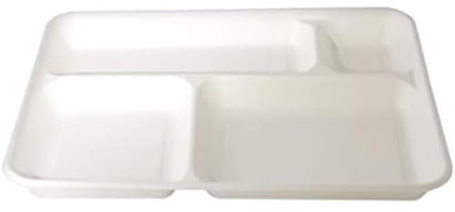 Piatti usa e getta VASSOI a 3 4 o 5 scomparti in BAGASSA | VARIE MISURE | PIATTI 3/4/5 PORZIONI MONOUSO biocompostabile 4 SCOMPARTI 5 SCOMPARTI (4 SCOMPARTI 50 PEZZI 37x27 cm)